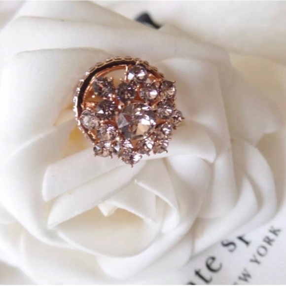 Kate Spade Crystal Rose Bouquet Cocktail Ring - Picture 2 of 6